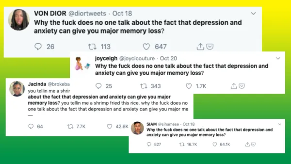 Да, тревога и депрессия связаны с потерей памяти. Да, люди об этом говорят