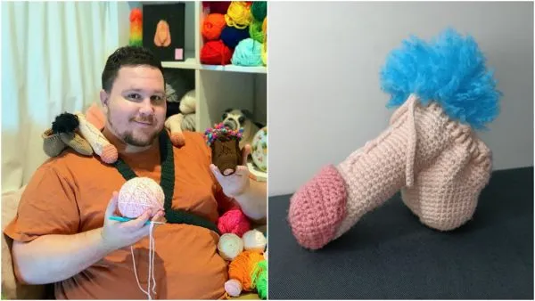 Conheça o cara em Melbourne Knitting Socks for Cocks