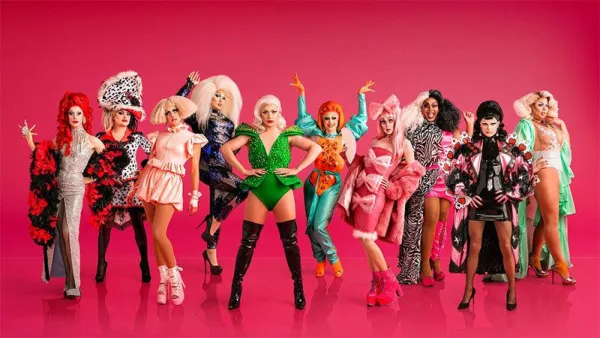 As 10 drag queens competindo na primeira temporada de RuPaul